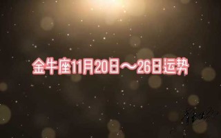 金牛座2020年11月份感情运势