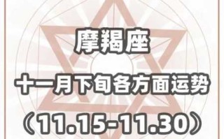 2020摩羯座11月运势详解