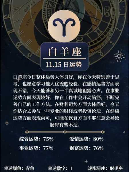 白羊座今日运势最新