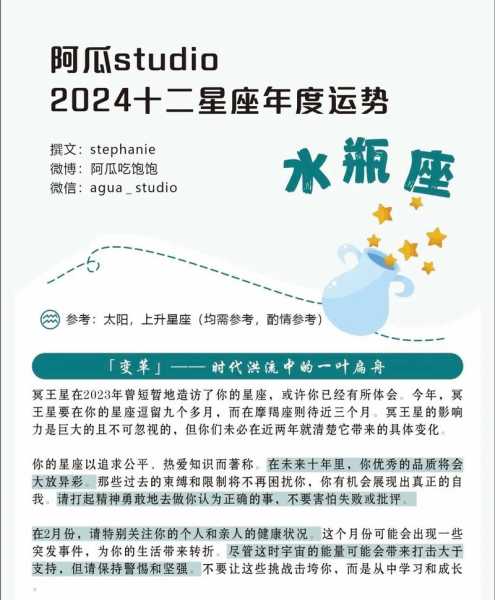 水瓶座2024年运势详解